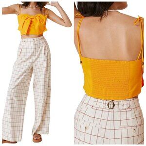 Maeve by Anthropologie Orange Bow-Tie Crop Top XXS NWT